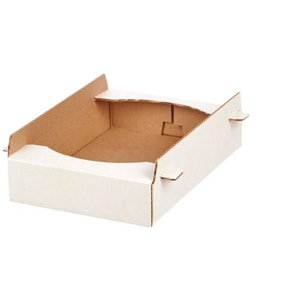 Короб картонный для кондитерских изделий, 350*240*65 мм, комплект 10 шт., цвет белый/бурый, Россия