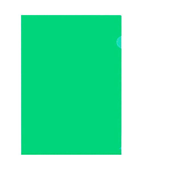 Папка-уголок A4, Attache, пл. 120 мкм, в упаковке 20 шт., прозрачная тонированная, цвет зеленый, отделений 1, фактура гладкая, Россия