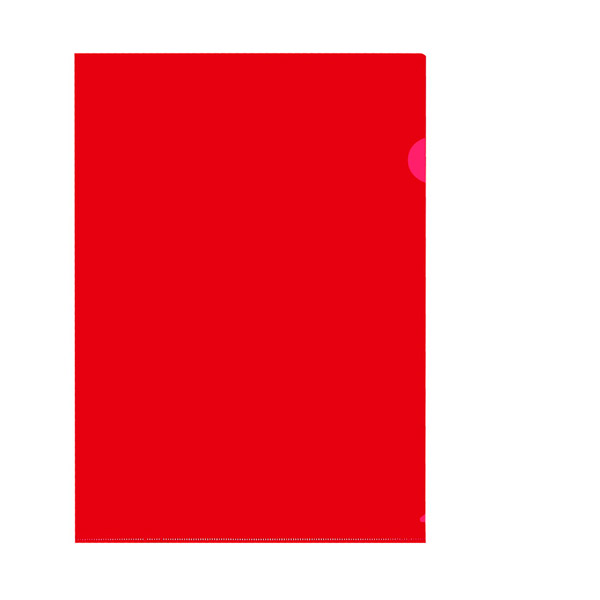 Папка-уголок A4, Attache, пл. 120 мкм, в упаковке 20 шт., прозрачная тонированная, цвет красный, отделений 1, фактура гладкая, Россия
