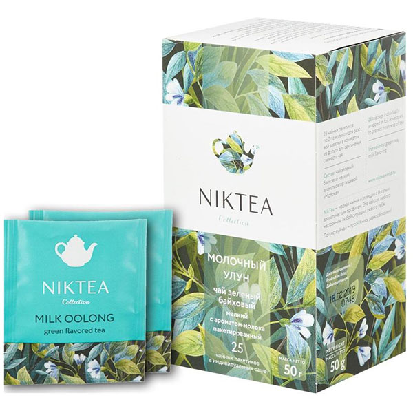 Чай пакетированный NIKTEA, "Молочный Улун", зеленый,  25 пакетиков по 2 г, Германия