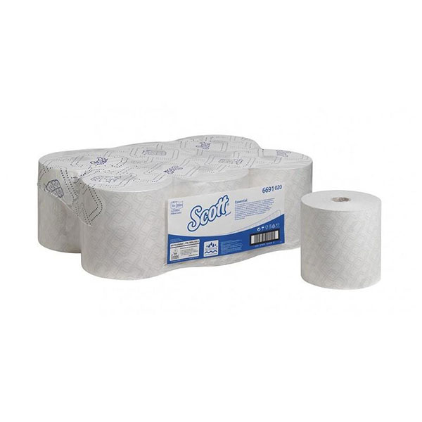 Полотенца бумажные, KIMBERLY-CLARK, "Clark Scott Essential", 1-сл, 6рул*350м, цвет белый, 6691