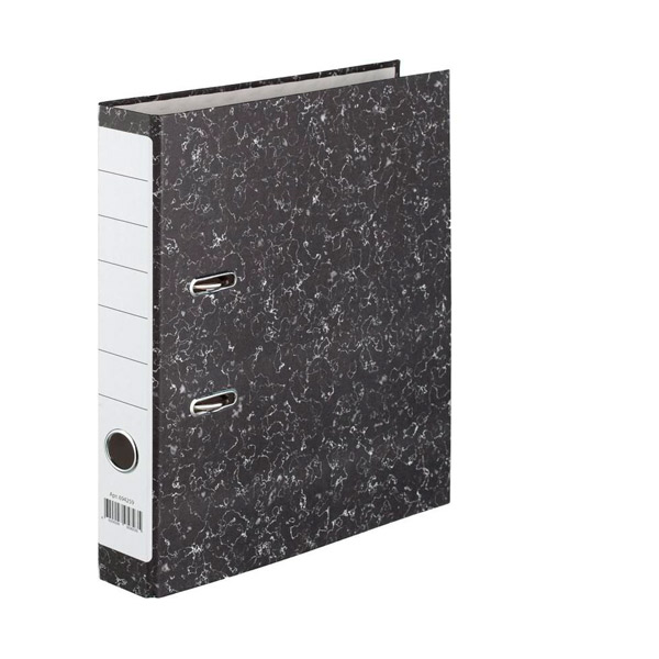 Регистратор A4, ширина корешка 50 мм, цвет черный мрамор, корешок черный мрамор, Attache, "Economy", бумага, Россия