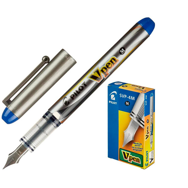 Ручка перьевая Pilot, "SVP-4M V-Pen", цвет чернил синий, толщина линии письма 0,58 мм