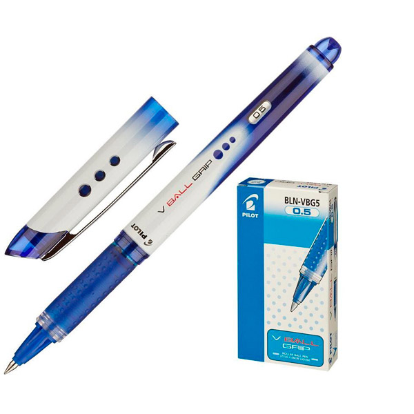 Ручка-роллер Pilot, толщина линии письма 0,5 мм, цвет чернил синий, Япония, BLN-VBG-5