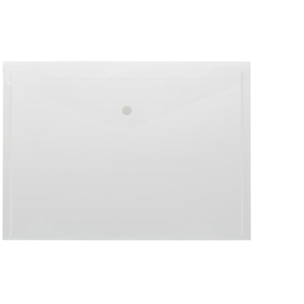 Папка-конверт с кнопкой A4, в упаковке 10 шт, прозрачный пластик, цвет бесцветный, плотность 180 мкм, Attache, Россия