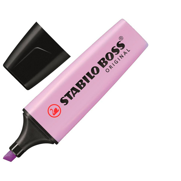 Текстовыделитель Stabilo, "Boss Original Pastel", толщина линии письма 5 мм, цвет чернил фиолетовый, Германия