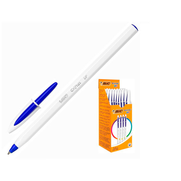Ручка шариковая одноразовая BIC, "Cristal", цвет чернил синий, толщина линии письма 0,35 мм, белый, Мексика