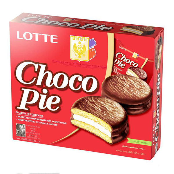 Пирожные Lotte, "Choco Pie", суфле, вес 336 г, Россия