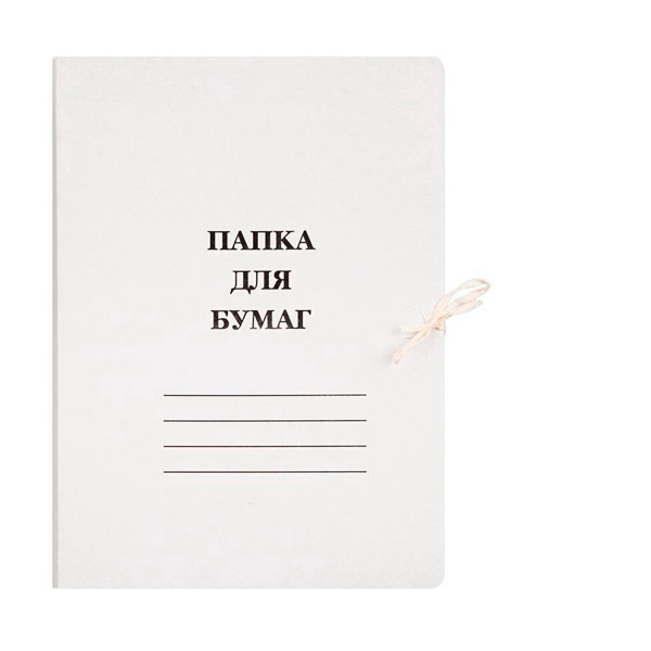 Папка A4, картон, обложка мелованная, 400 г/кв.м, цвет белый, комплект 10 шт., Россия
