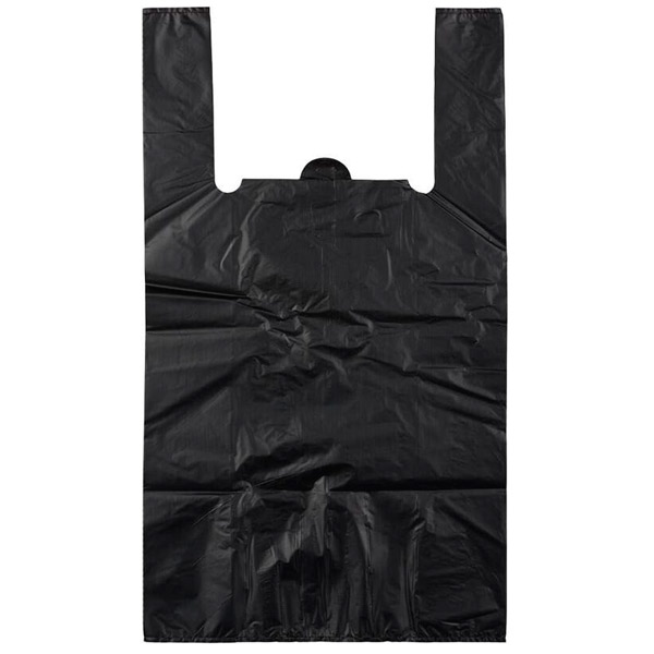 Пакет полиэтиленовый "майка", усиленный, 40+18*70 см, пл. 30 мкм, комплект 50 шт., цвет черный, Россия