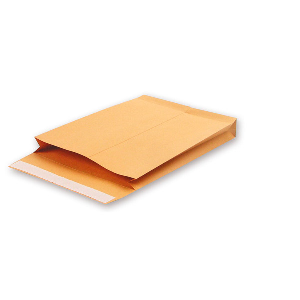 Почтовый пакет, C4, объемный, 229*324*40 мм, крафт-бумага, цвет коричневый, стрип, в упаковке 200 шт., Bong, "Gusset", Россия