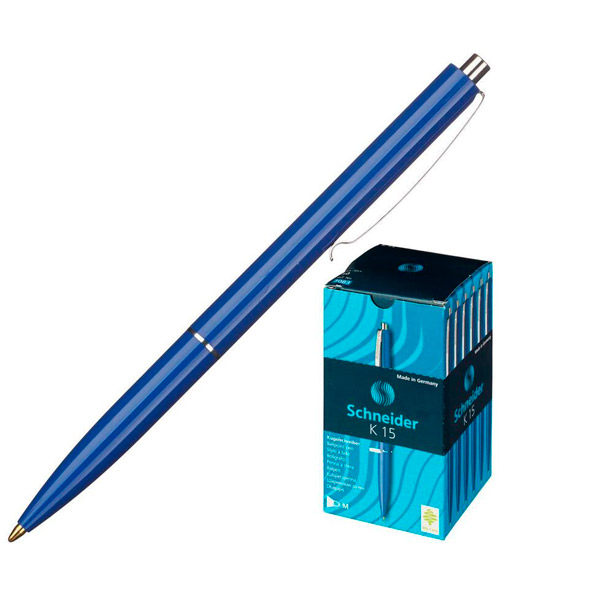 Ручка шариковая автоматическая Schneider, K15, цвет чернил синий, толщина линии письма 0,5 мм, синий, Германия