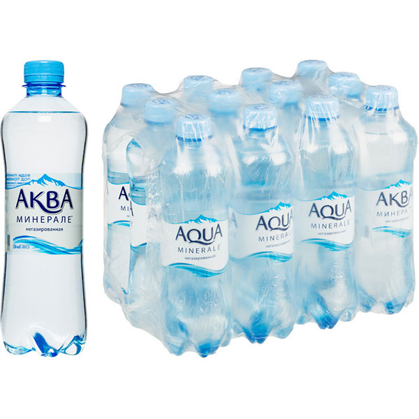 Вода негазированная питьевая, Aqua Minerale, 0,5 л, 12 шт, Россия, упаковка пластиковая бутылка