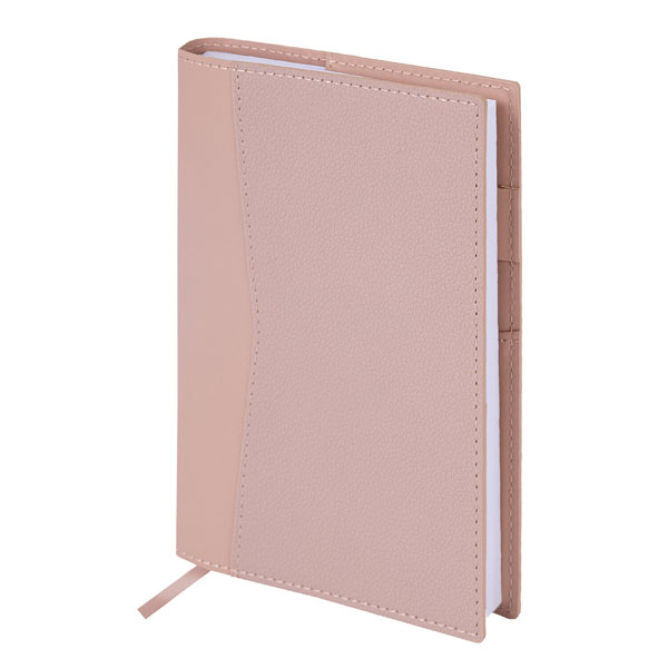 Ежедн. б/дат, В6, розовый, под кожу, BRAUBERG "Glam", 130х185мм, 160л, 116219