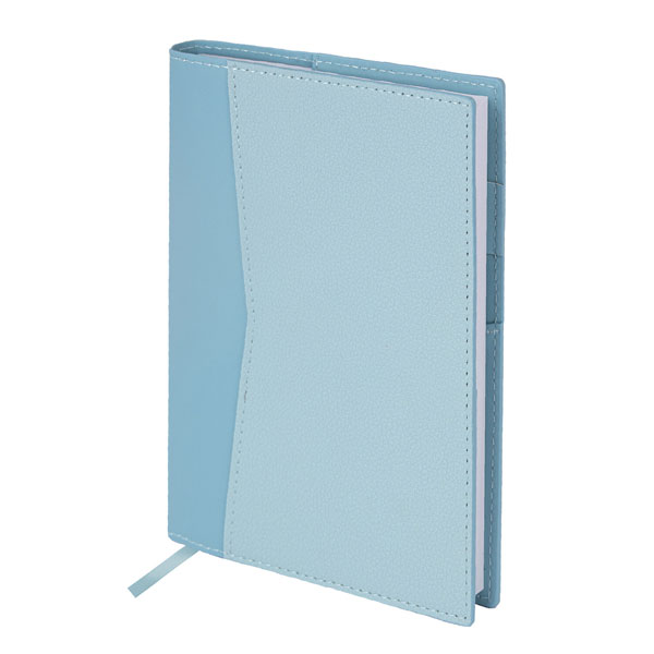 Ежедн. б/дат, В6, голубой, под кожу, BRAUBERG "Glam", 130х185мм, 160л, 116220