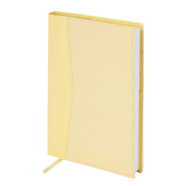 Ежедн. б/дат, В6, желтый, под кожу, BRAUBERG "Glam", 130х185мм, 160л, 116222