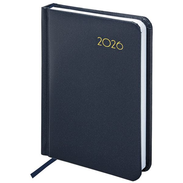 Ежедневник датир. 2026г, А6, синий-темно, балакрон, белый срез, 100х150мм, 168л, BRAUBERG "Select", 117259