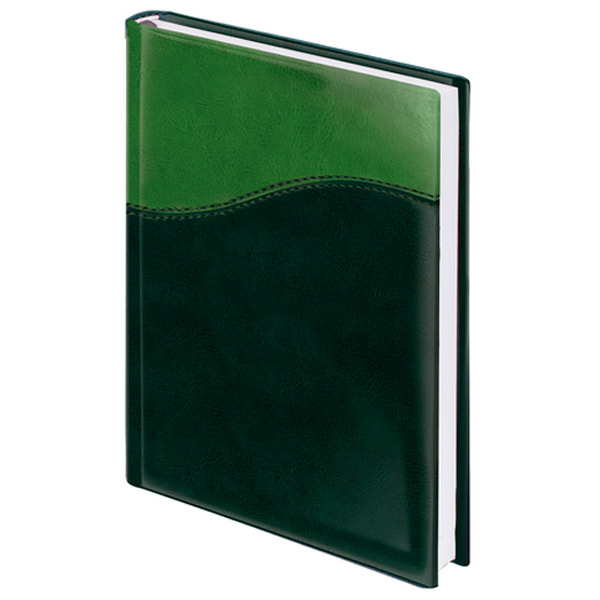 Ежедневник недатированный A5, зеленый/салатовый, BRAUBERG, "Bond", под комбинированную кожу, 160 листов, Китай