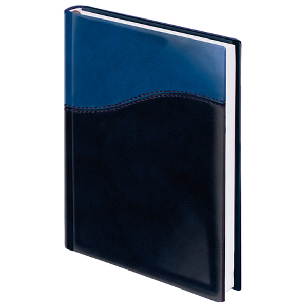 Ежедневник недатированный A5, темно-синий/синий, BRAUBERG, "Bond", под комбинированную кожу, 160 листов, Китай