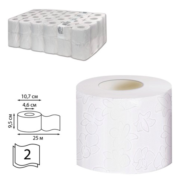 Туалетная бумага в рулонах, Veiro, "Professional Comfort", T4, 2-сл, 48 рул* 25 м, цвет белый, T207