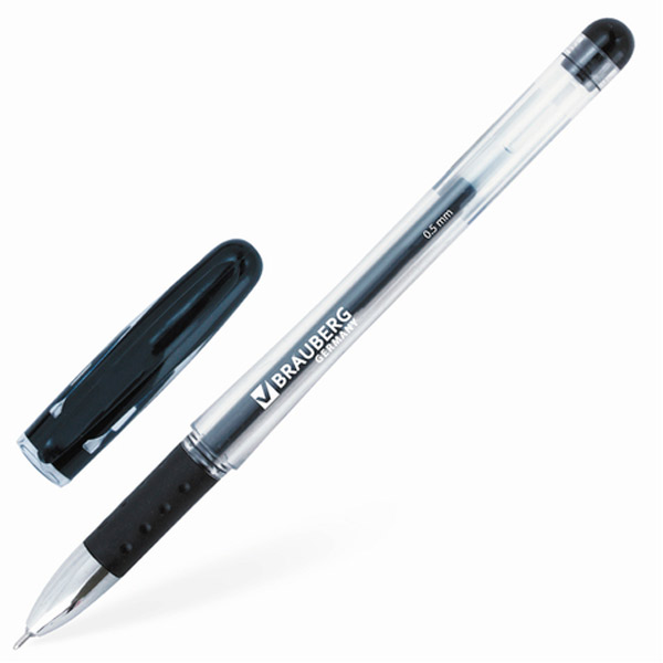Ручка гелевая BRAUBERG, "Geller", цвет чернил черный, толщина линии письма 0,35 мм, Китай, 141180
