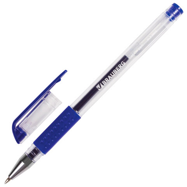 Ручка гелевая BRAUBERG, "Number One", цвет чернил синий, толщина линии письма 0,35 мм, Китай, 141193