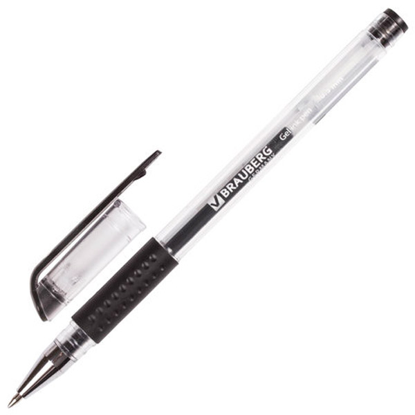 Ручка гелевая BRAUBERG, "Number One", цвет чернил черный, толщина линии письма 0,35 мм, Китай, 141194