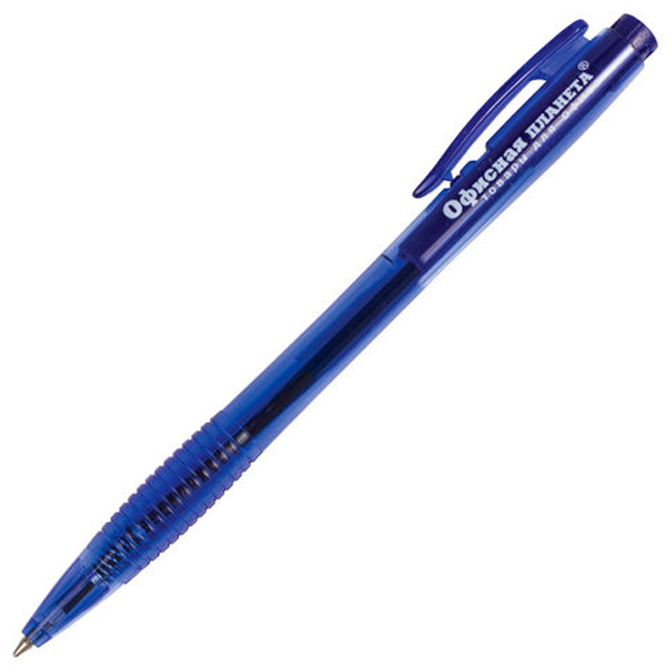 Ручка шариковая автоматическая ОФИСНАЯ ПЛАНЕТА, цвет чернил синий, толщина линии письма 0,7 мм, синий, Китай