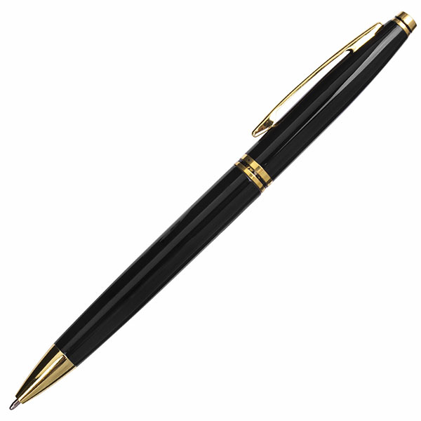 Ручка шариковая BRAUBERG, "De Luxe Black", черный, корпус металл, цвет чернил синий, 141411, Китай