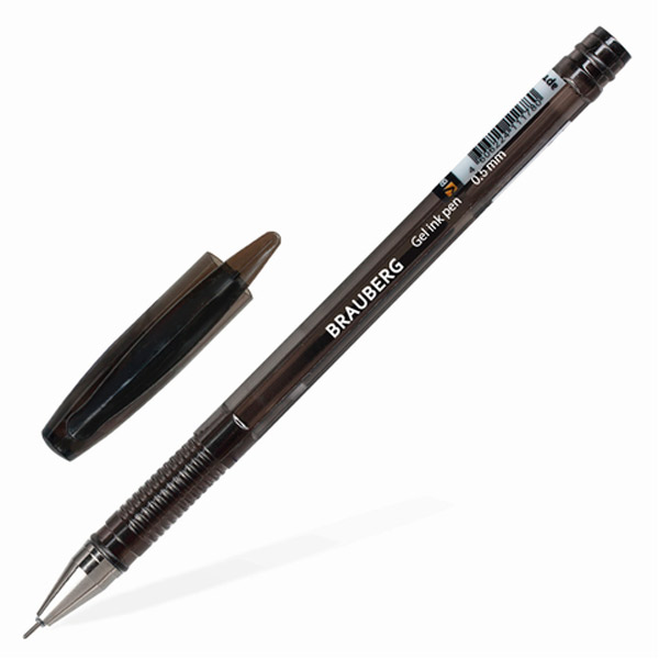 Ручка гелевая BRAUBERG, "Income", цвет чернил черный, толщина линии письма 0,35 мм, Китай, 141517