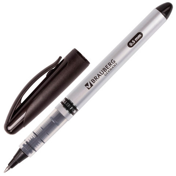 Ручка-роллер BRAUBERG, "Oil Sharp", толщина линии письма 0,5 мм, цвет чернил черный, Россия