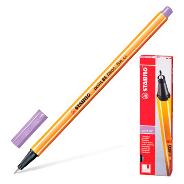 Капиллярная ручка Stabilo, "Point 88", цвет чернил сиреневый, толщина линии письма 0,4 мм, Германия