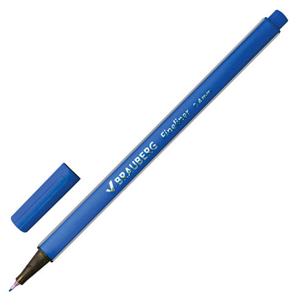 Капиллярная ручка BRAUBERG, "Aero", цвет чернил синий, толщина линии письма 0,4 мм, Китай