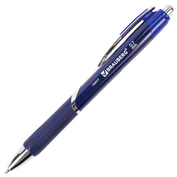 Ручка шариковая автоматическая BRAUBERG, "Dash", OBPR208, цвет чернил синий, толщина линии письма 0,35 мм, синий, Китай