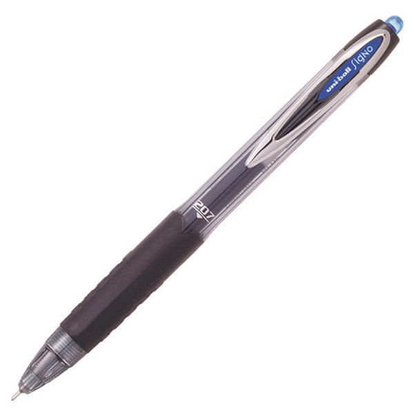 Автоматическая гелевая ручка UNI-BALL, "Signo", UMN-207 BLUE, цвет чернил синий, толщина линии письма 0,4 мм, Япония