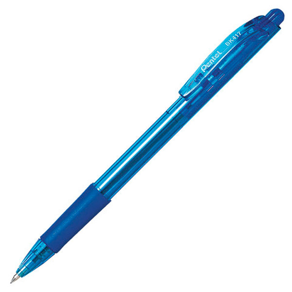 Ручка шариковая автоматическая Pentel, "Fine Line", BK417-CN, цвет чернил синий, толщина линии письма 0,27 мм, тонированный, Индия