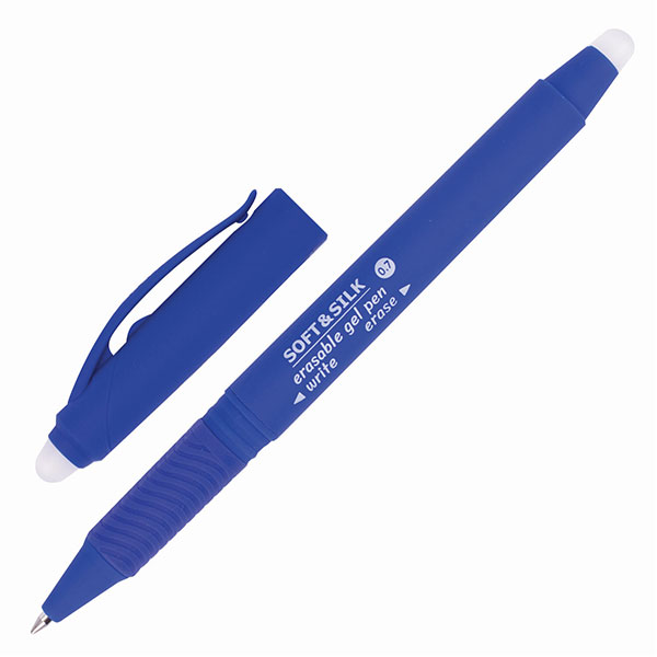 Ручка гелевая со стираемыми чернилами BRAUBERG, "SOFT&SILK", цвет чернил синий, толщина линии письма 0,5 мм, Китай