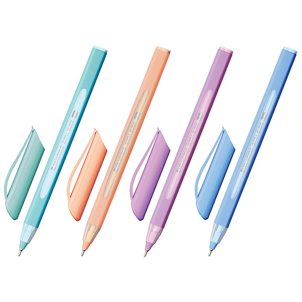 Ручка шариковая одноразовая BRAUBERG, "Extra Glide Soft Pastel", цвет чернил синий, толщина линии письма 0,35 мм, корпус прорезиненный, ассорти пастель, Индия