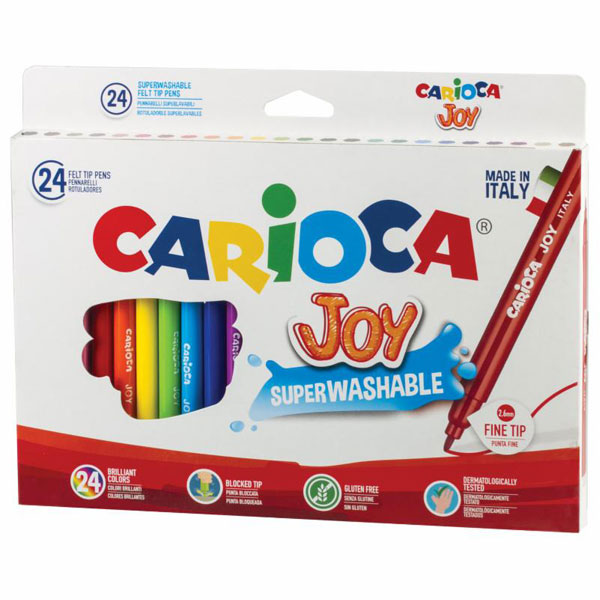 Фломастеры 24цв, CARIOCA JOY, вент.колпачок, картон.коробка, гарантия - 3года, 40615