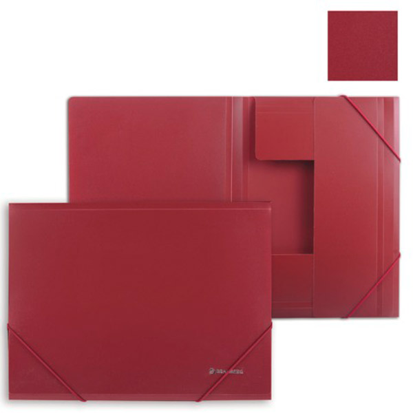 Папка на резинках A4, BRAUBERG, "Стандарт", цвет красный, 0,5 мм, ширина корешка 7 мм, Россия