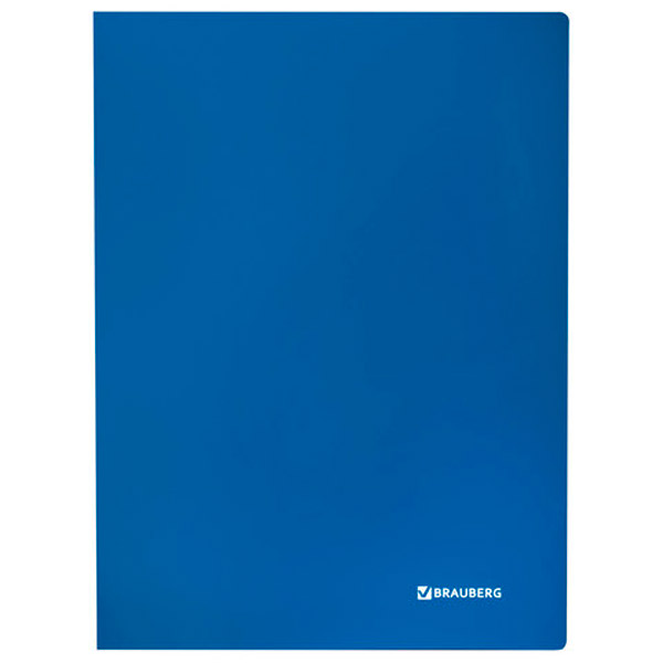 Папка с зажимом A4, BRAUBERG, цвет синий, Россия