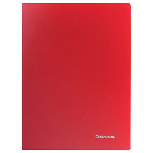 Папка с металлическим скоросшивателем, плотность 600 мкм, BRAUBERG, цвет красный, Россия