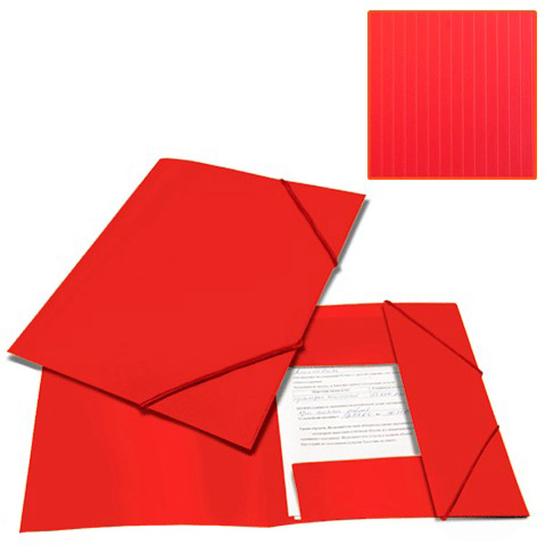 Папка на резинках A4, BRAUBERG, "Contract", цвет красный, 0,5 мм, ширина корешка 10 мм, Россия