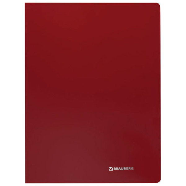 Папка с пластиковым скоросшивателем, A4, плотность 500 мкм, BRAUBERG, "Office", цвет красный, Россия