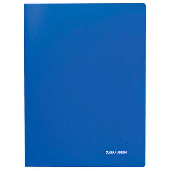 Папка с пластиковым скоросшивателем, A4, плотность 500 мкм, BRAUBERG, "Office", цвет синий, Россия