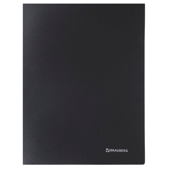 Папка с пластиковым скоросшивателем, A4, плотность 500 мкм, BRAUBERG, "Office", цвет черный, Россия