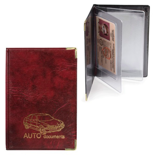 Бумажник водителя обложка ПВХ, карманов 5, цвет коричневый, Россия