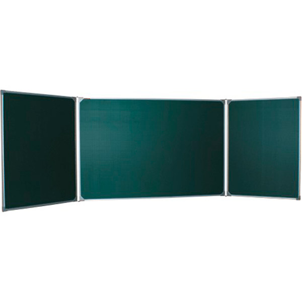 Доска для мела, магнитная, трехсекционная (двустворчатая), BoardSYS, 100*150/300 см, цвет зеленый, Россия