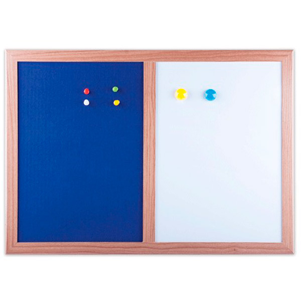 Доска комбинированная магнитно-маркерная/пробковая, 34,2*48,4 см, BRAUBERG, синяя/белая, Китай