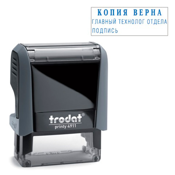 Оснастка для штампов TRODAT, оттиск 38х14 мм, цвет синий, 4911 P4, Австрия